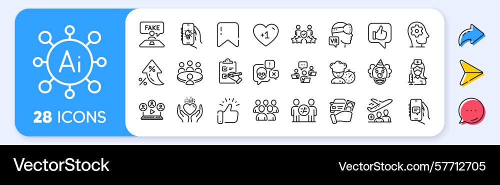 Teamwork augmented reality and checklist line Vector Image