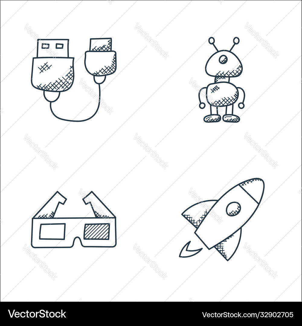 Technology line icons linear set quality Technology line icons linear set quality Vector Image