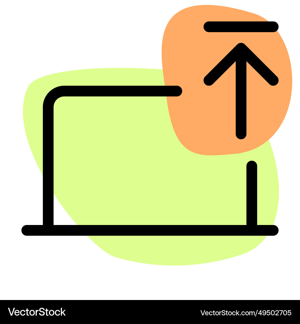 Transferring data to server using a laptop Vector Image