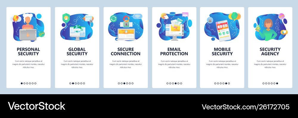 Website and mobile app onboarding screens vector image
