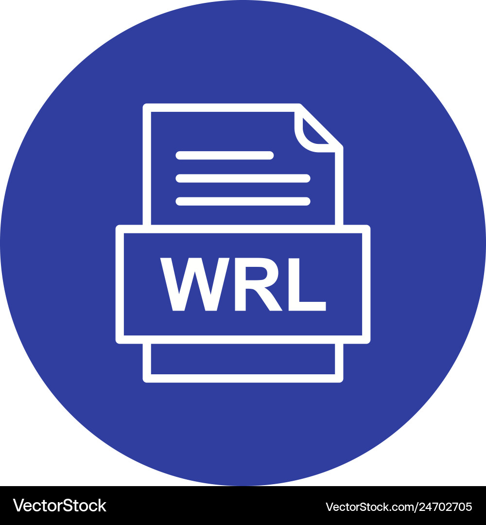 Wrl file document icon Vector Image