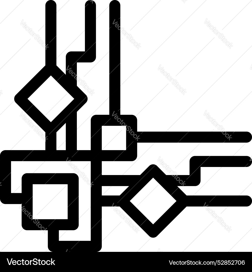 Abstract geometric shape connecting with line Vector Image