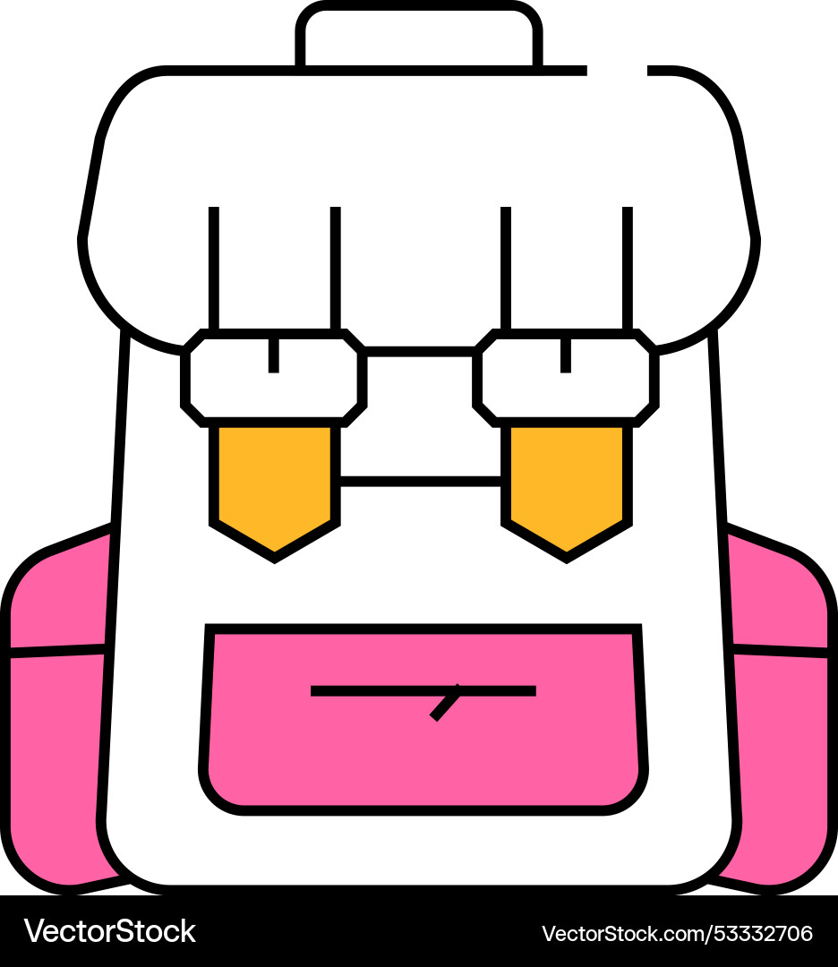 Backpack accessory icon color Royalty Free Vector Image