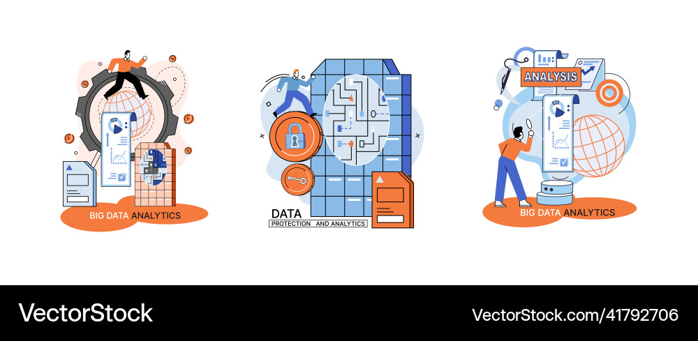 Big data analytics platform management Big data analytics platform management vector image