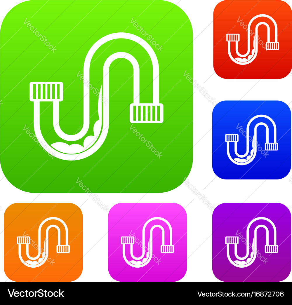 Clog in the pipe set collection vector image