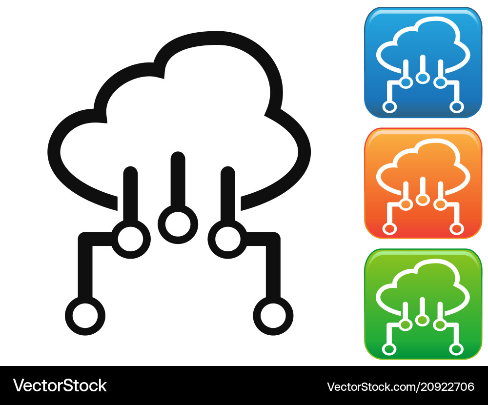 Cloud Connection Icons - Network Set vector image