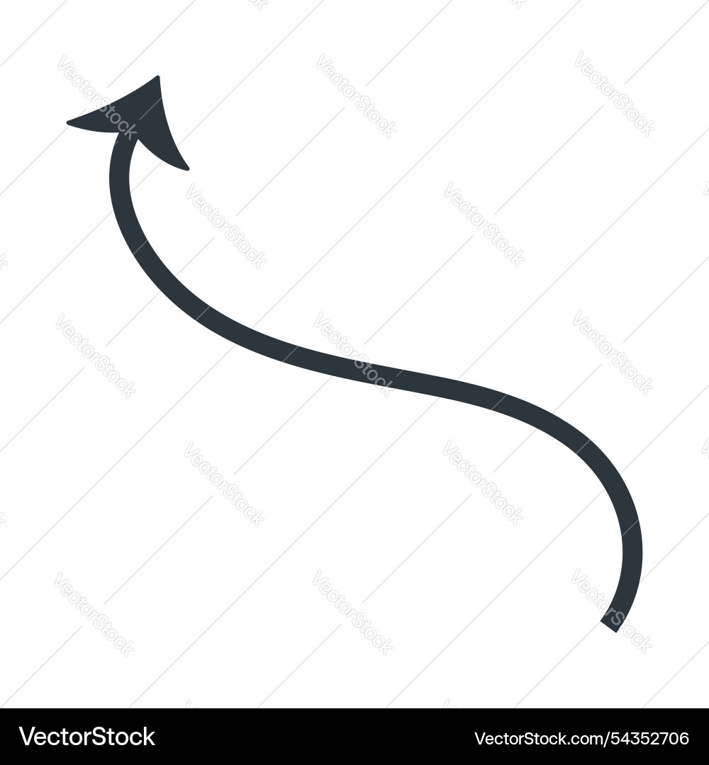 Curved black arrow or pointer for creating Vector Image