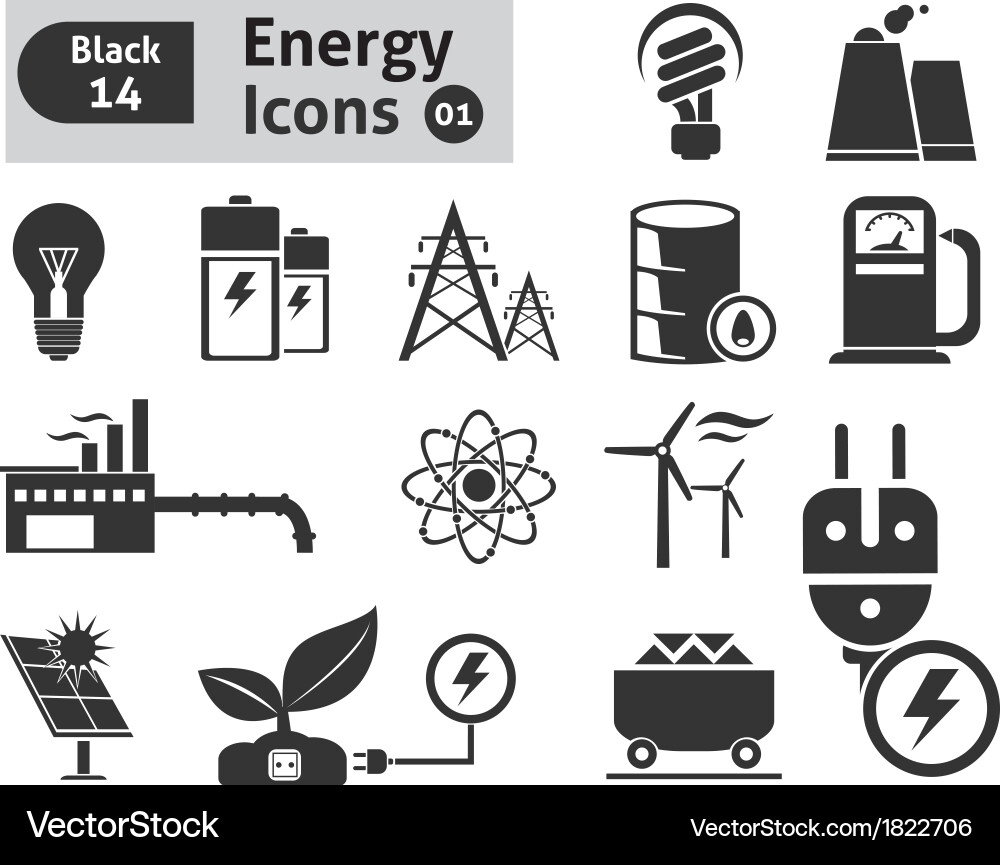 Energy Icon Set Vector Image