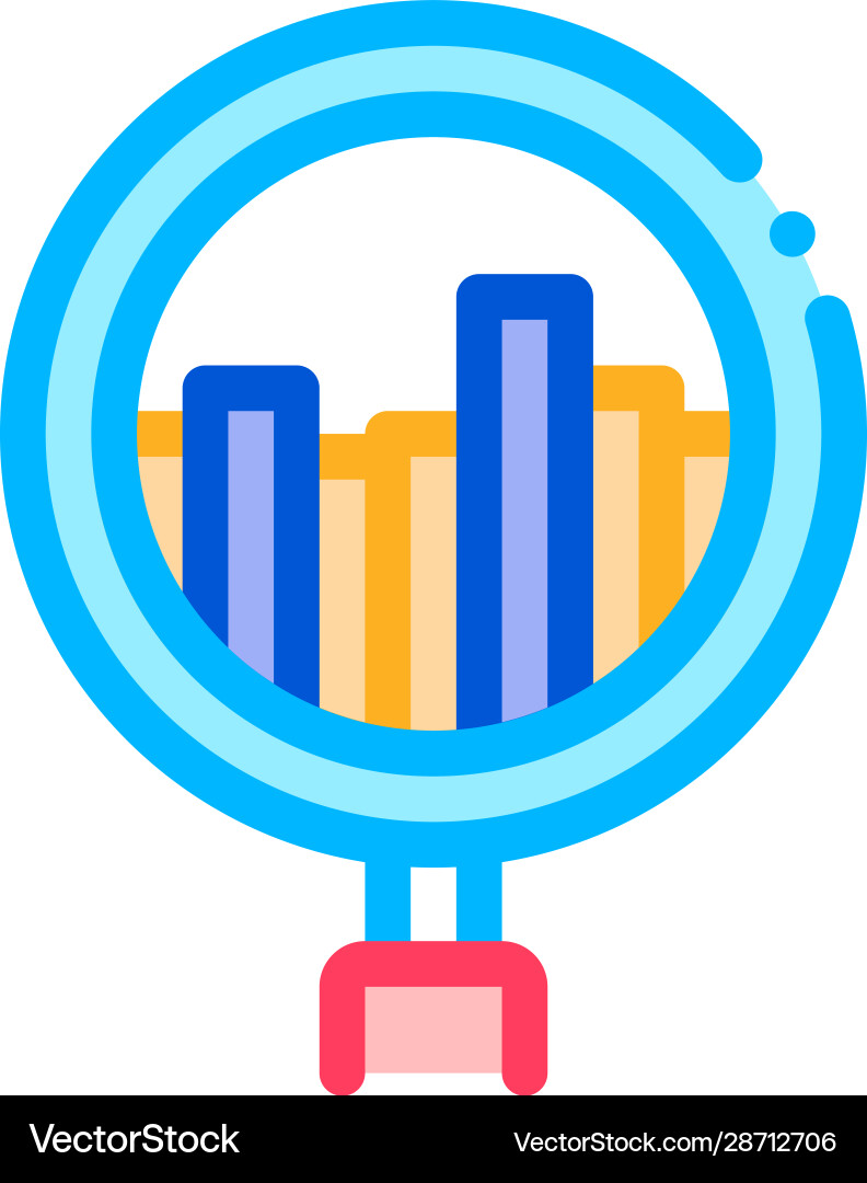Graph in magnifier glass agile element icon Graph in magnifier glass agile element icon vector image