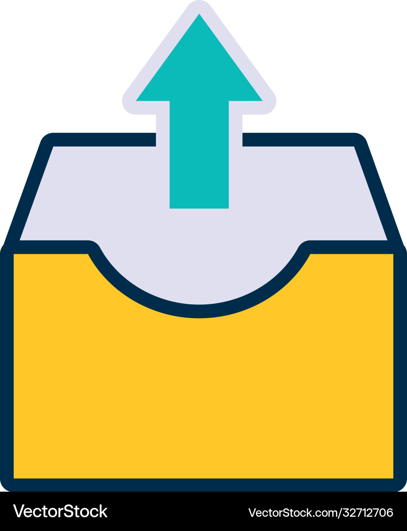 Inbox icon image line and fill style vector image