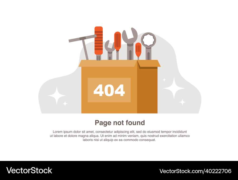 Internet network warning 404 error page or file Internet network warning 404 error page or file Vector Image