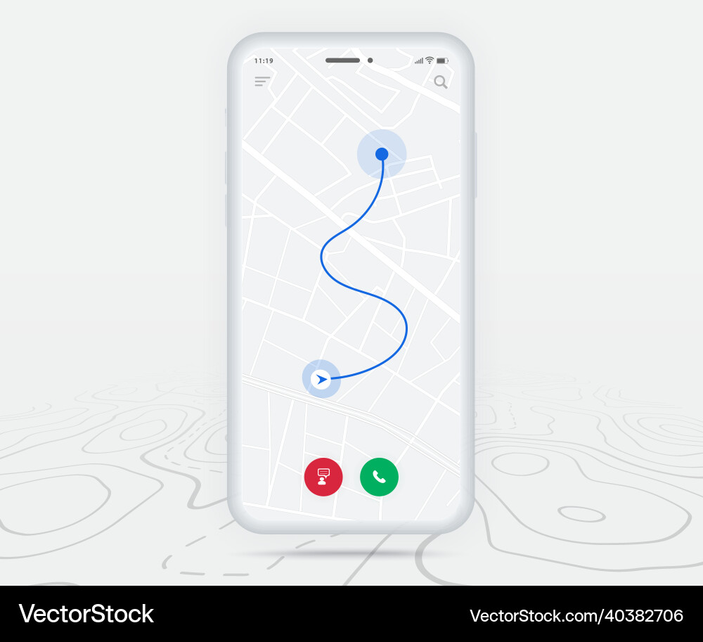 Map gps navigation ux ui concept smartphone Map gps navigation ux ui concept smartphone vector image