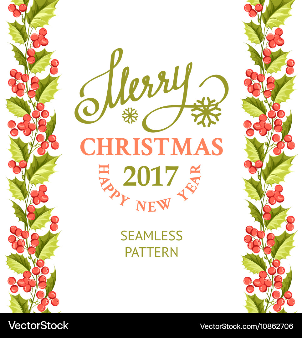 Merry Christmas 2017 Card Vector Image