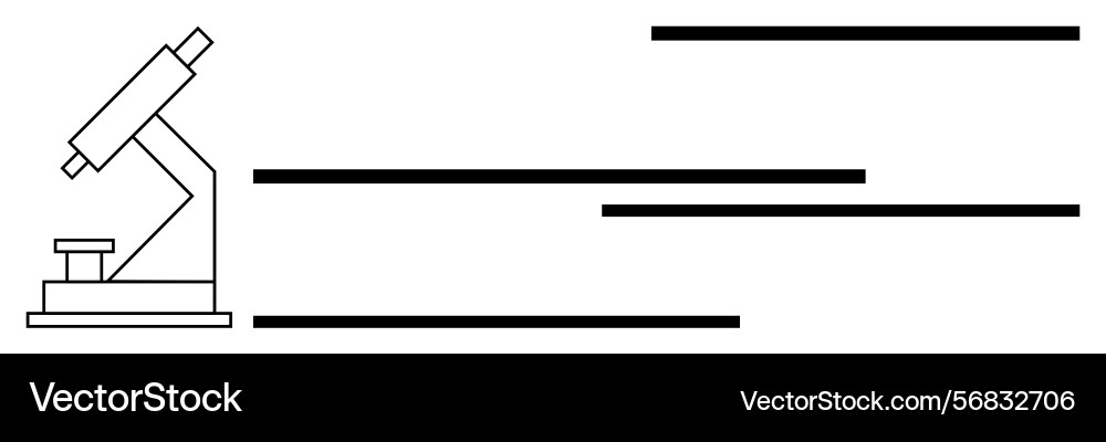 Minimalist microscope design with horizontal lines Vector Image