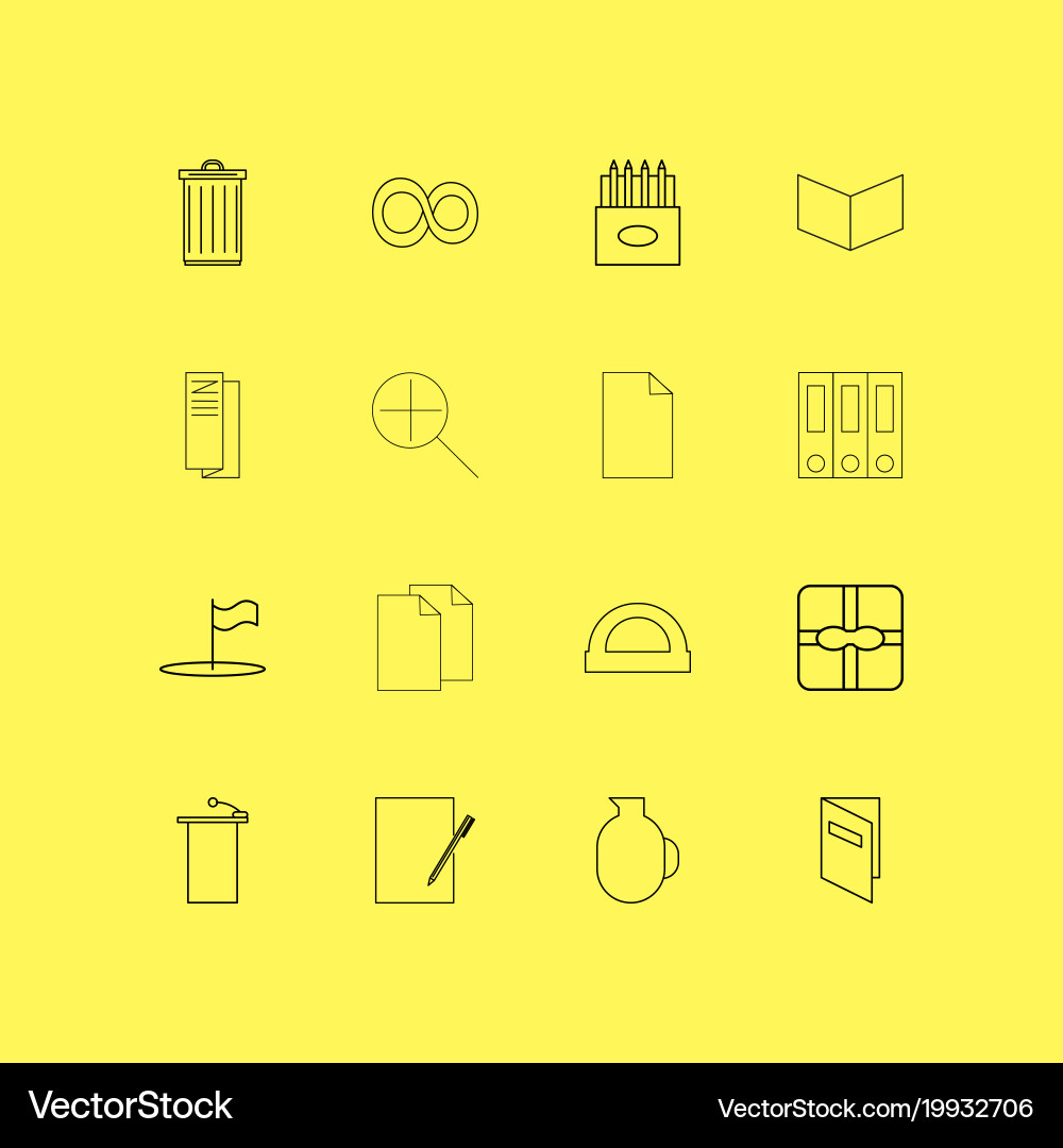 Office linear icon set simple outline icons Vector Image