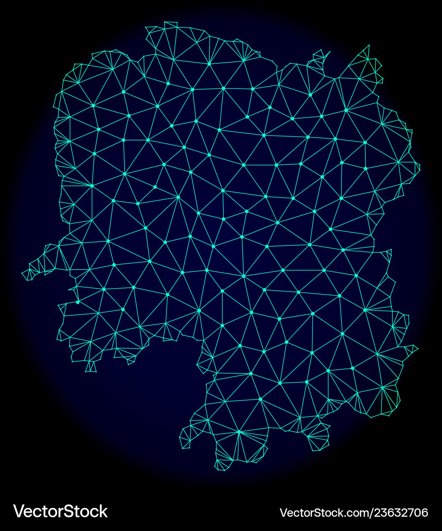 Polygonal wire frame mesh abstract map Polygonal wire frame mesh abstract map vector image