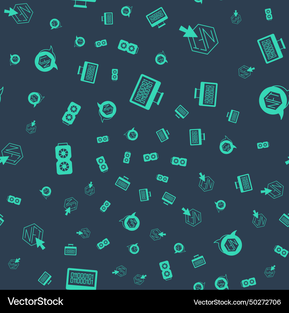 Set binary code nft digital crypto art video vector image