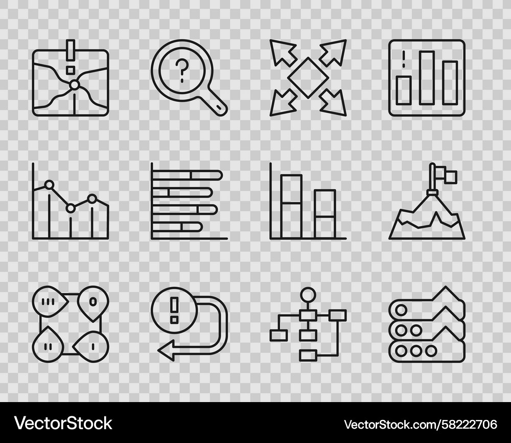 Set line infographic element graph chart diagram Vector Image