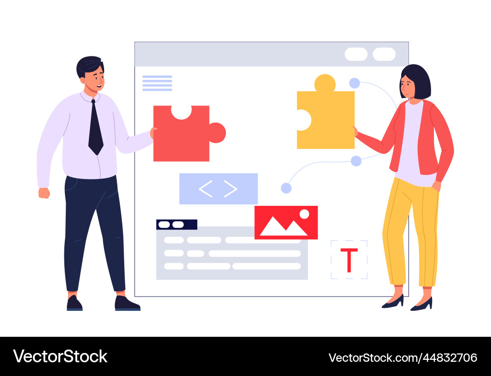Team of Developers Collaborating vector image