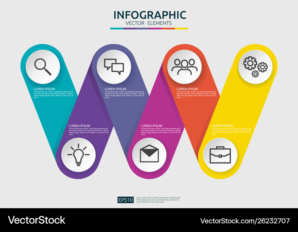 6 steps connection infographic element design 6 steps connection infographic element design vector image