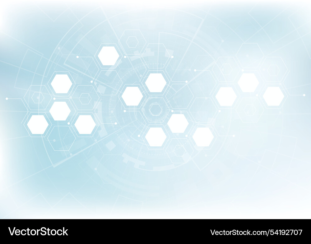 Abstract background hexagons design science Vector Image