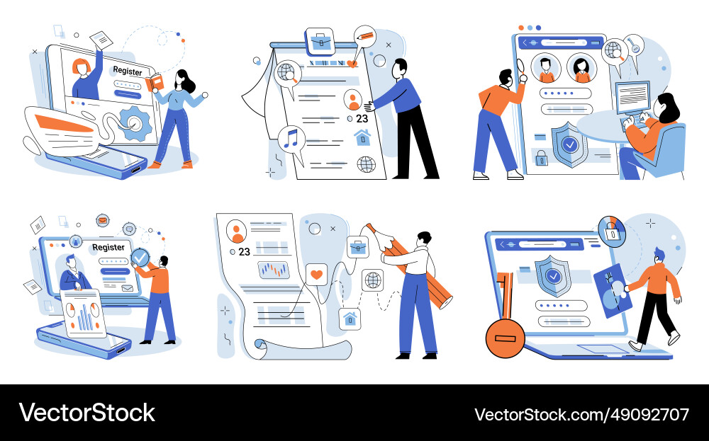 Account login granting access to authorized users Account login granting access to authorized users vector image