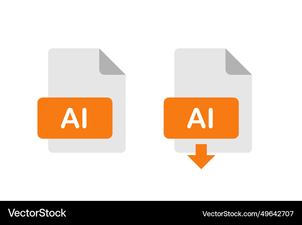 Ai file format download sign with arrow Vector Image