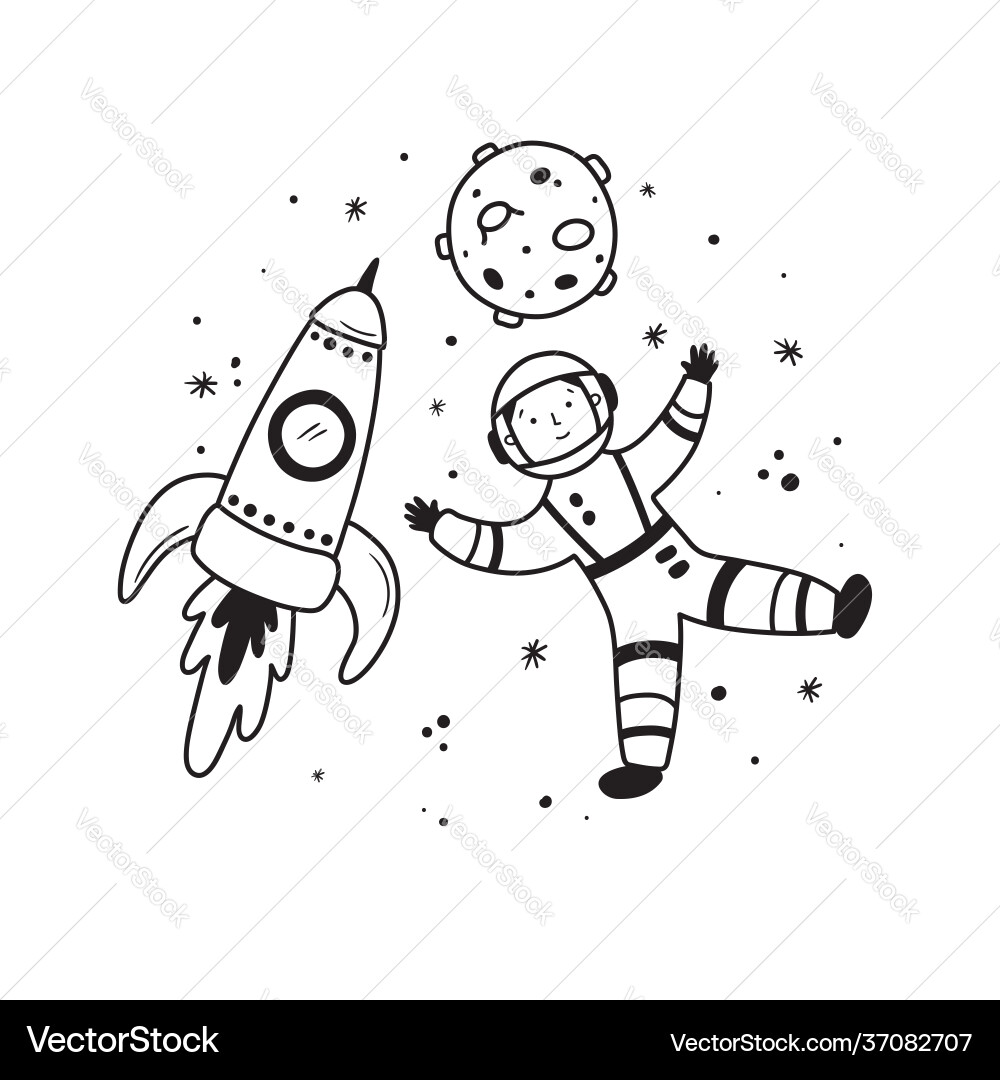 Astronaut in space Royalty Free Vector Image - VectorStock