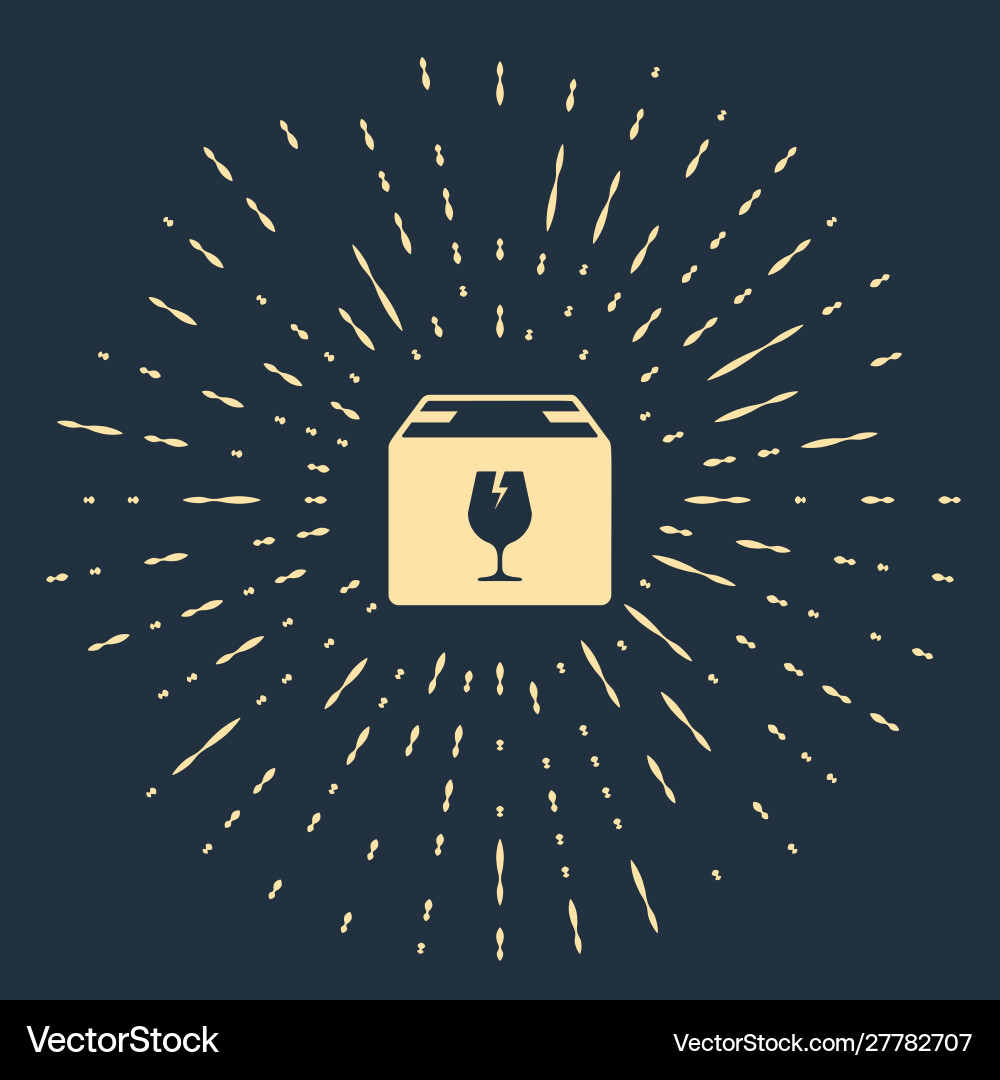 Beige delivery package box with fragile content Beige delivery package box with fragile content Vector Image