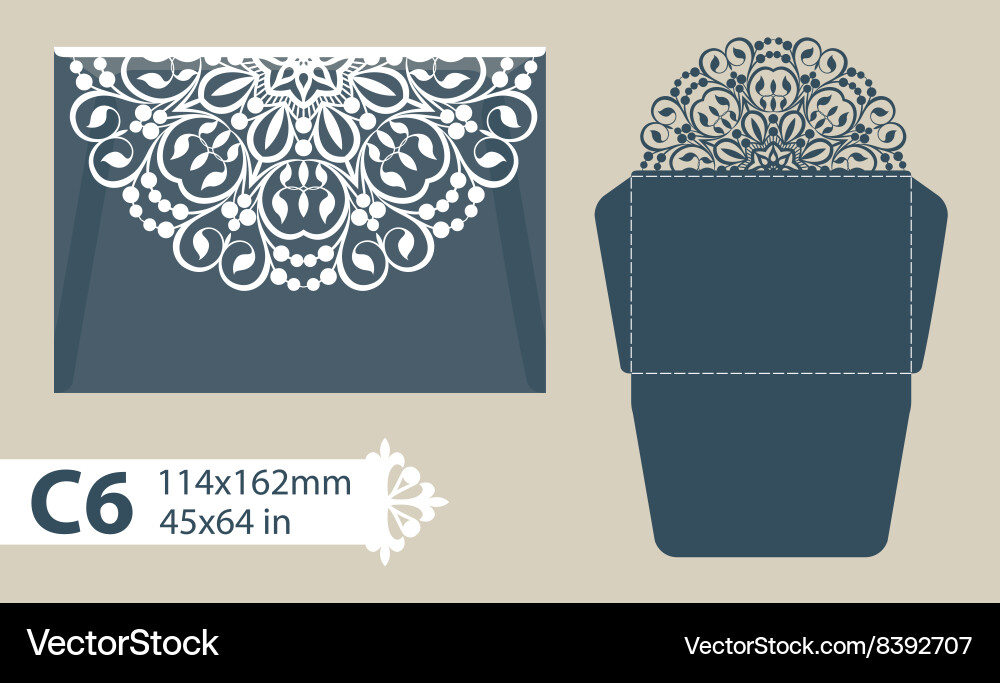 Carved Openwork Envelope Template vector image