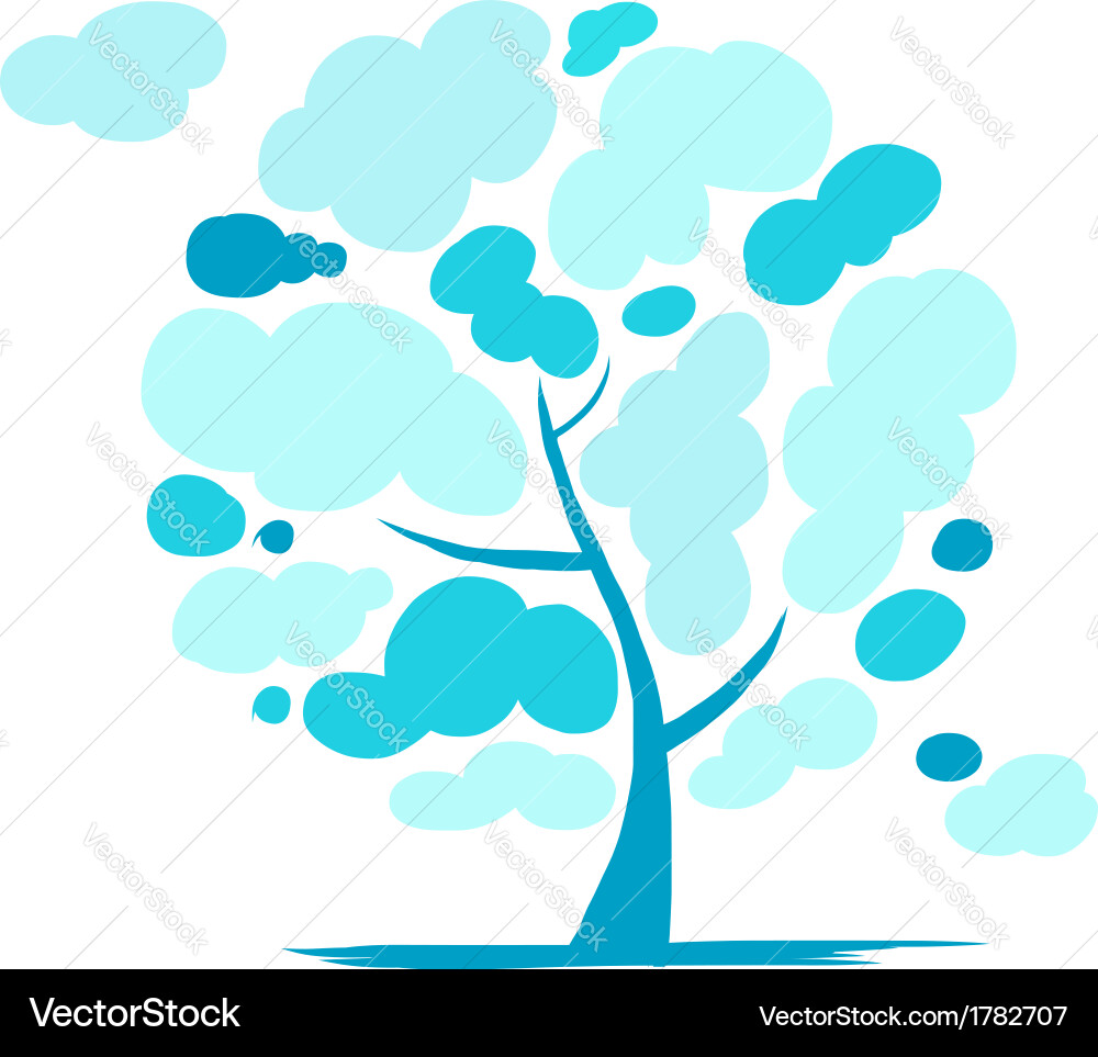 Cloudy tree for your design Vector Image