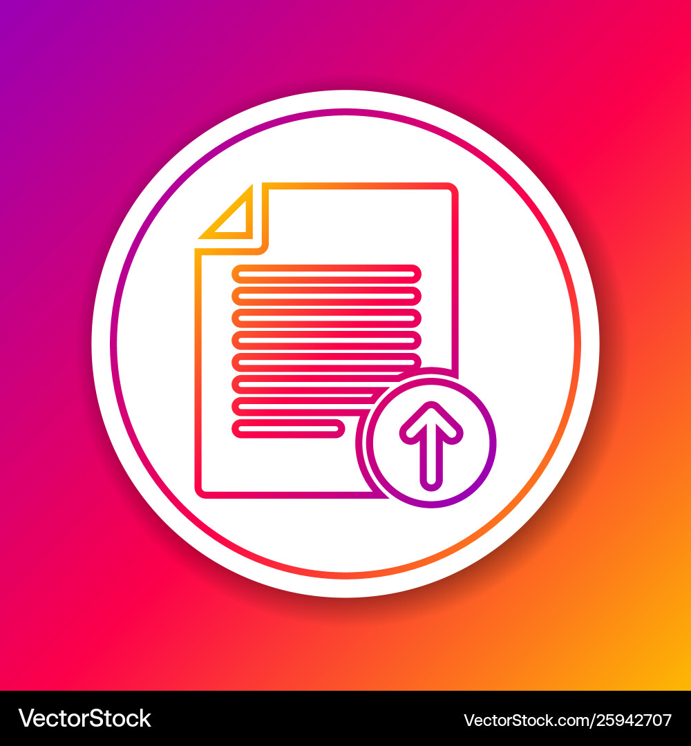 Color upload file line icon isolated on Color upload file line icon isolated on Vector Image