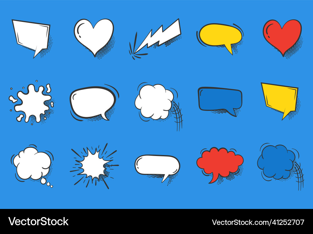 Comic speech bubbles dialog clouds comics books Comic speech bubbles dialog clouds comics books vector image