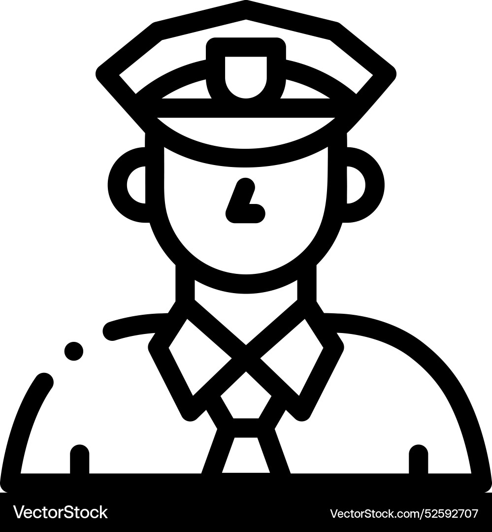 Cop icon thin linear style design isolated Vector Image