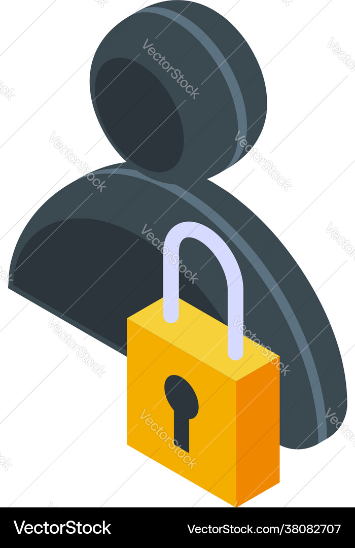 Delete user block icon isometric style Delete user block icon isometric style vector image