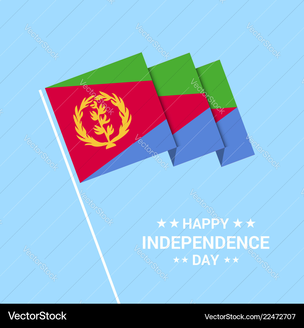 Eritrea independence day typographic design vector image