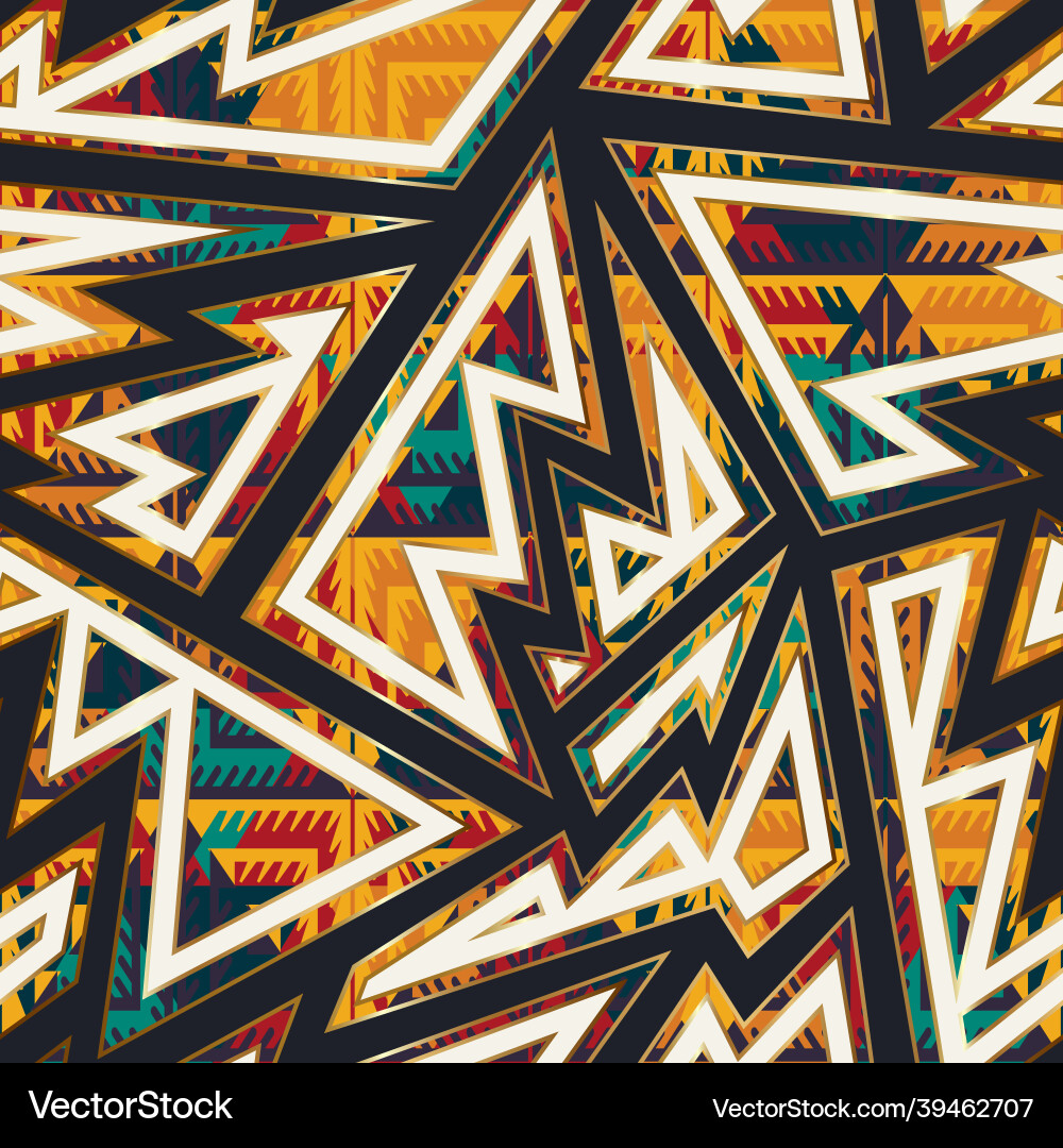 Ethnic geometric seamless pattern Royalty Free Vector Image
