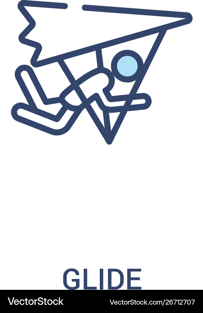 Glide concept 2 colored icon simple line element Glide concept 2 colored icon simple line element vector image