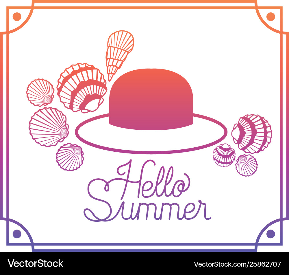 Hallo Sommer-Label mit bunten Rahmen Hallo Sommer-Label mit bunten Rahmen vektorbild