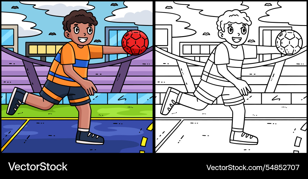 Handball player running with the ball Handball player running with the ball vector image