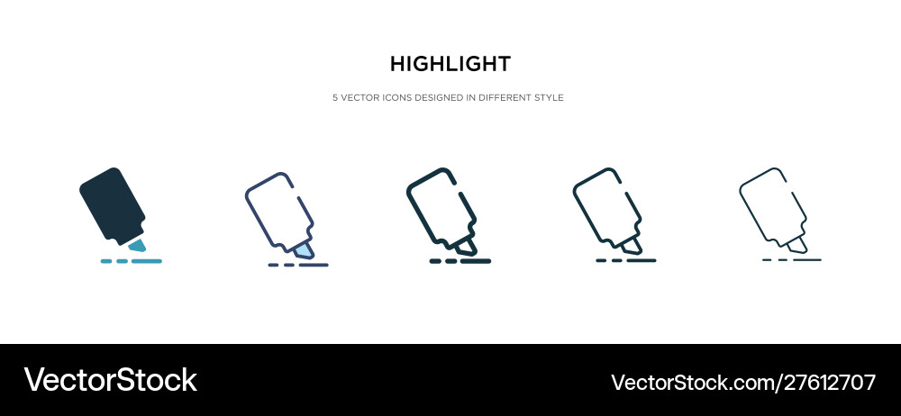 Highlight icon in different style two colored vector image