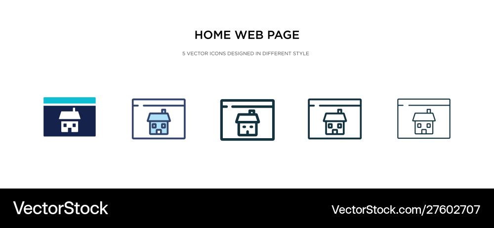 Home web page icon in different style two Home web page icon in different style two vector image