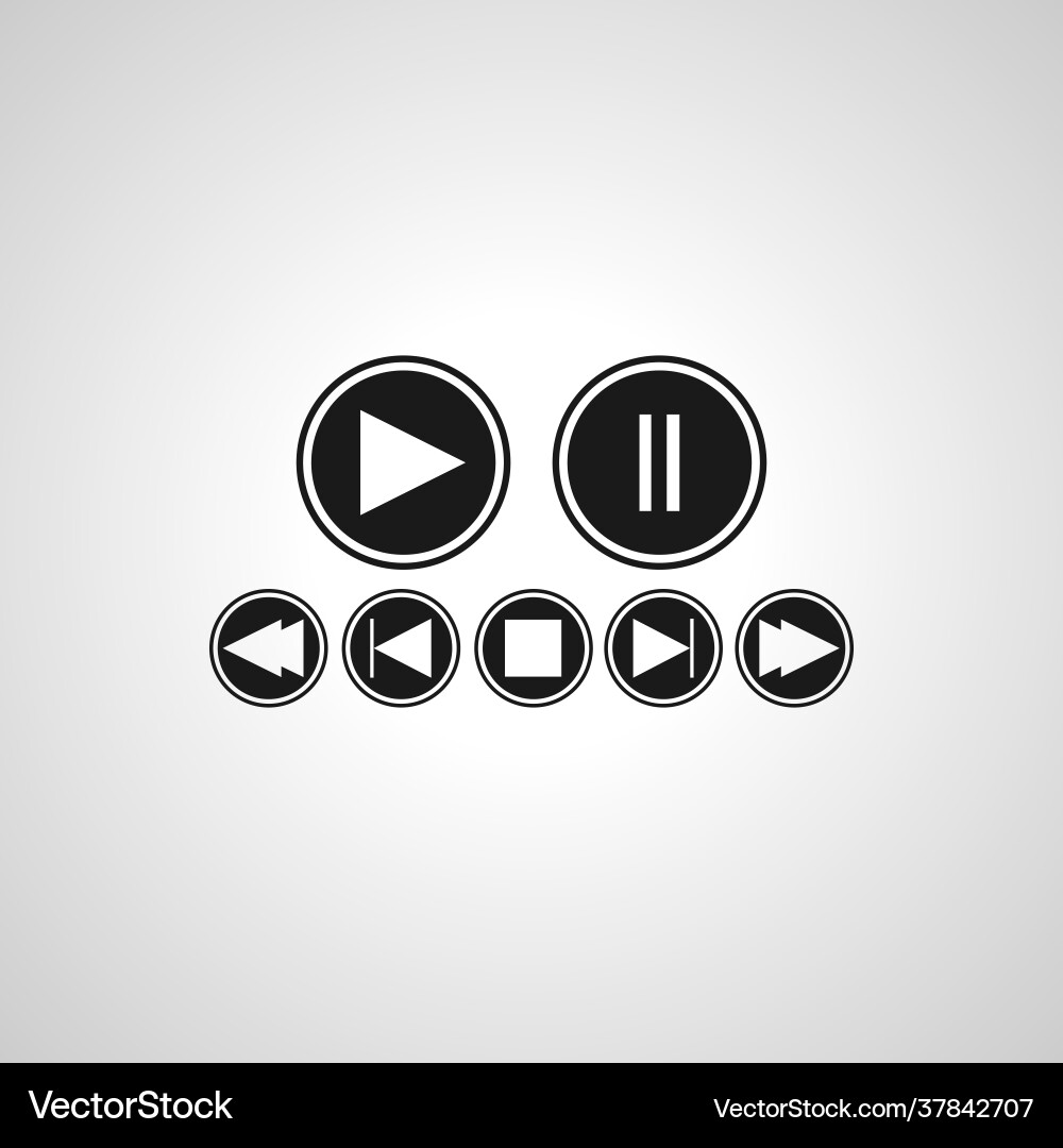 Media player control play button simple icon Vector Image