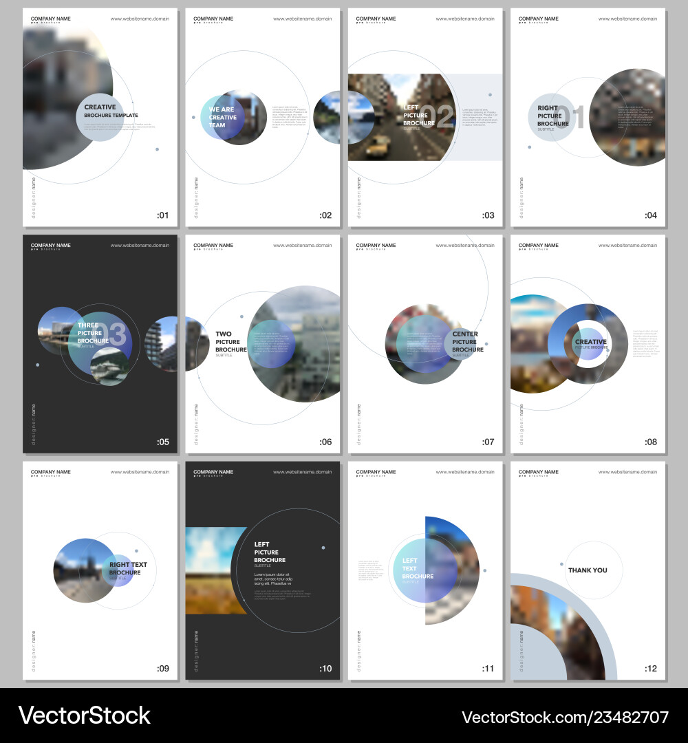 Minimal brochure templates with circle elements Minimal brochure templates with circle elements Vector Image