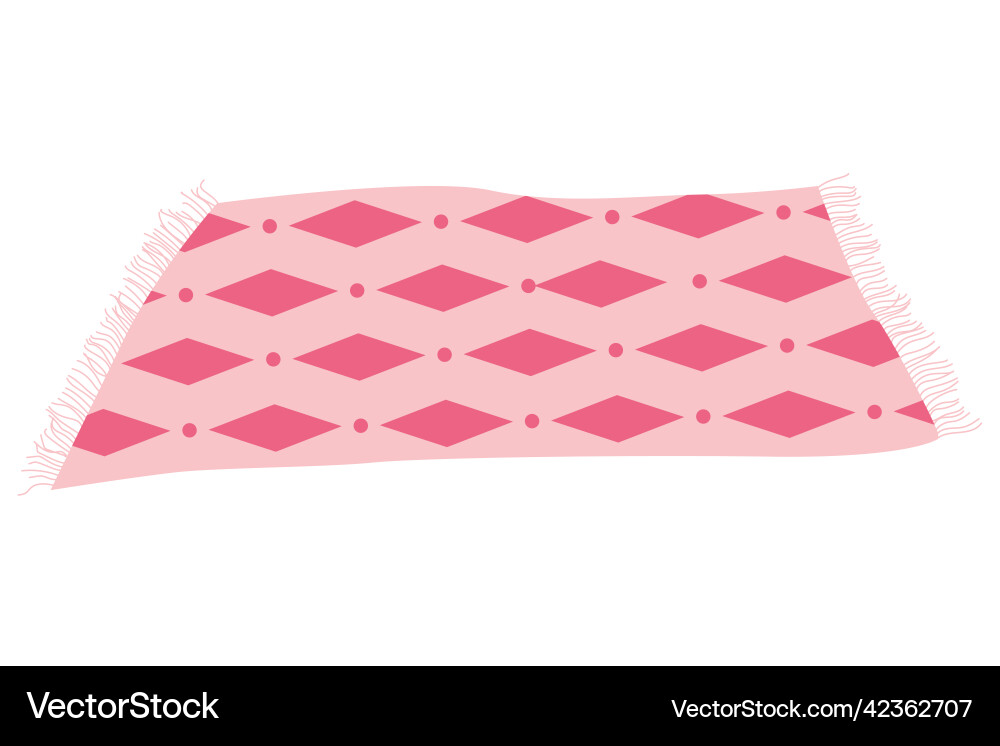 Rug with fringe in color and pattern of rhombus Rug with fringe in color and pattern of rhombus vector image
