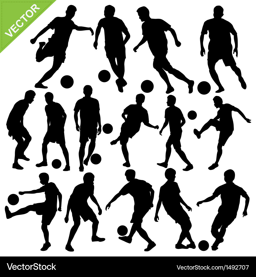 Soccer Player Silhouettes Vector Image