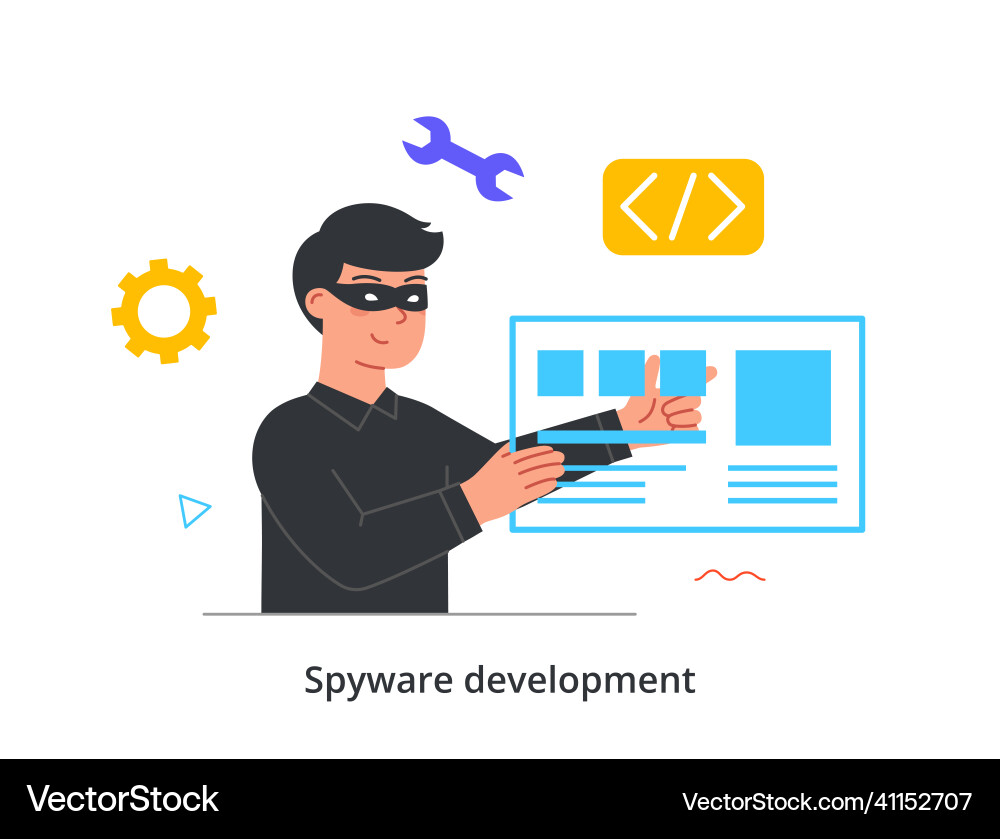 Spyware development abstract concept Spyware development abstract concept vector image