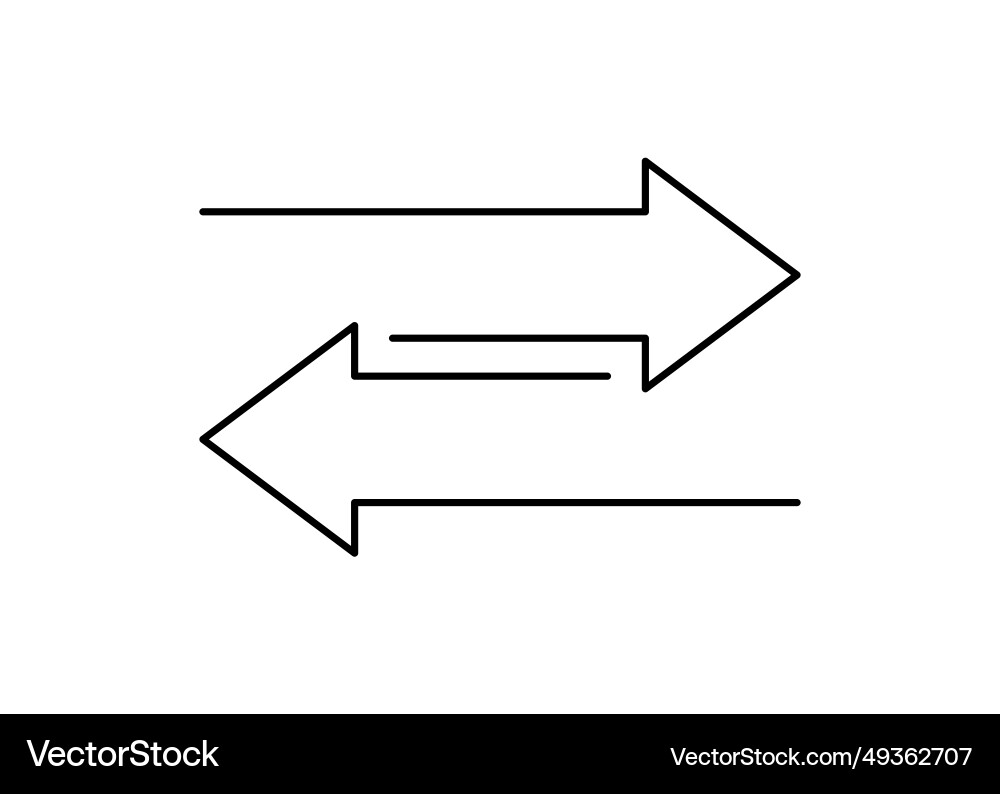 Transfer arrow icon double reverse symbol data Transfer arrow icon double reverse symbol data vector image