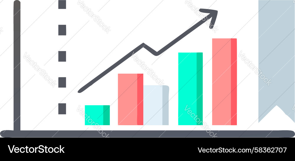 Vertical Bar Chart for Data Analysis Vector Image