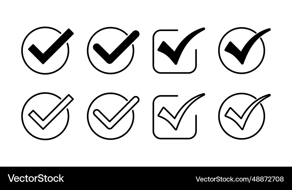 Check icon mark list button vector image